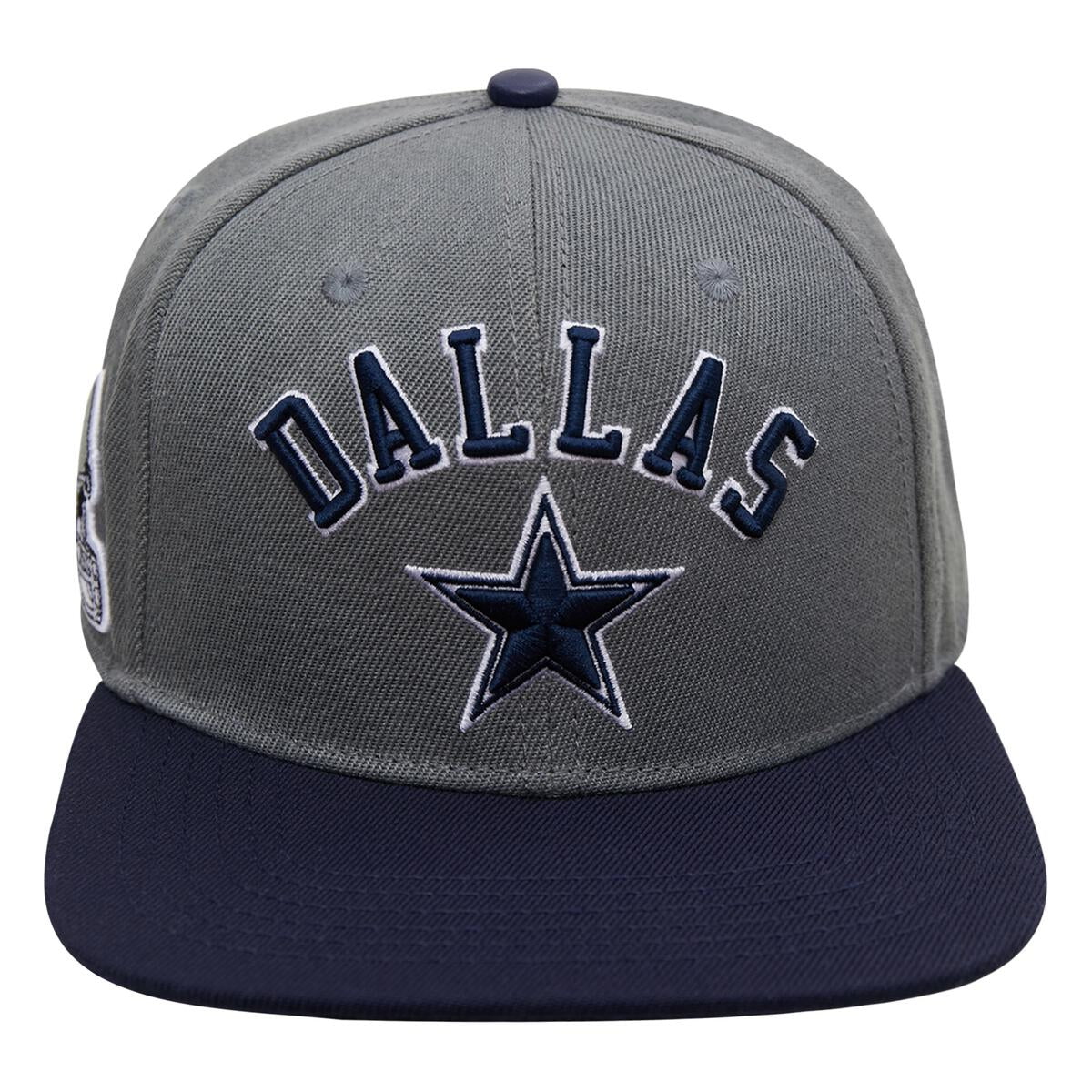 Dallas Cowboys Stacked Logo Snapback Hat - Gray