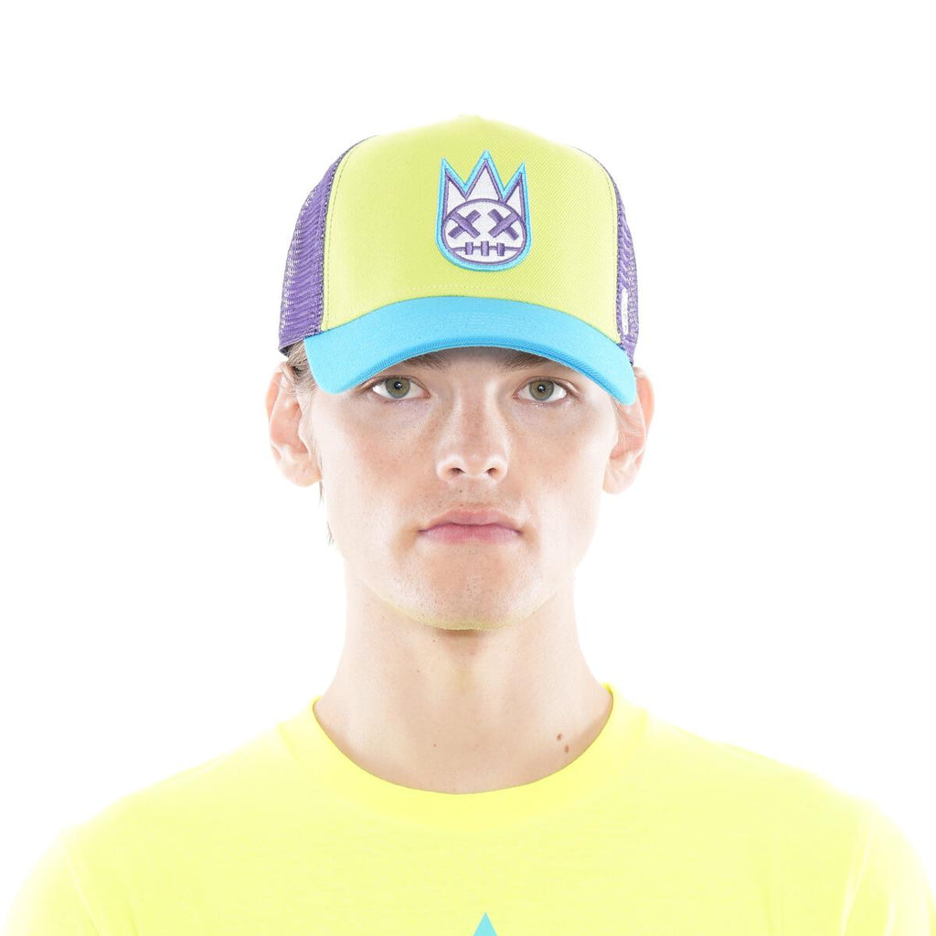 Shimuchan Logo Trucker Hat Highlighter Yellow Todays Man Store