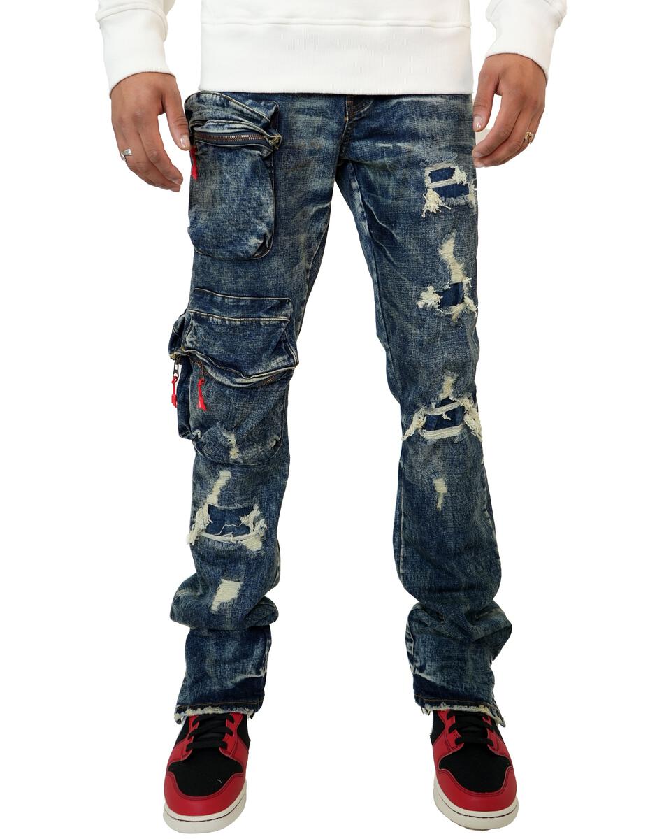 Voyager Stacked Denim Jeans - Indigo