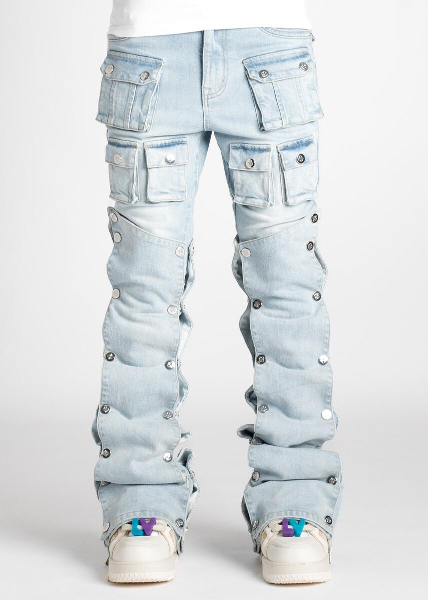 Aqua Blue Stacked Premium Denim – Todays Man Store