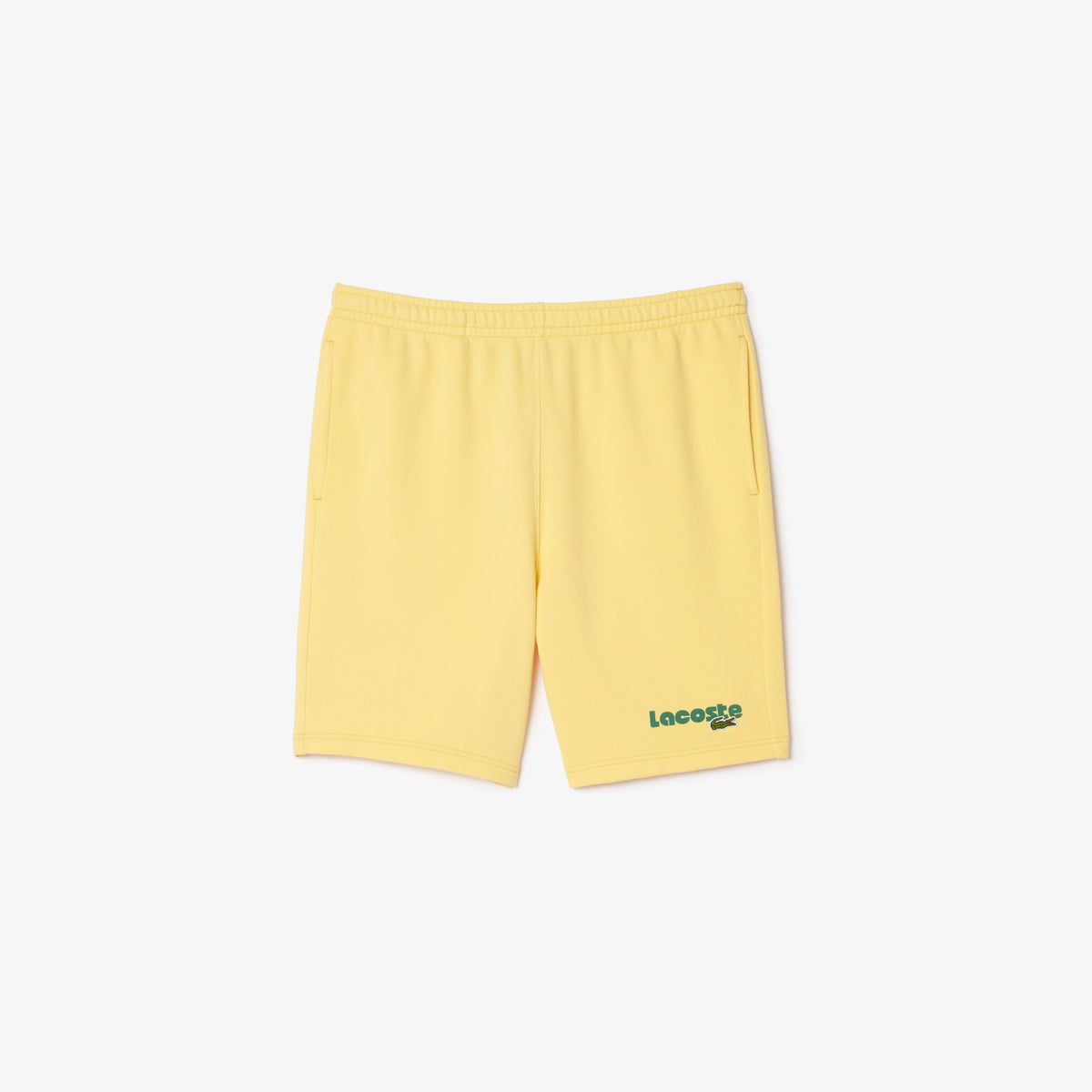 Washed Effect Printed Shorts - Cornsilk Yellow