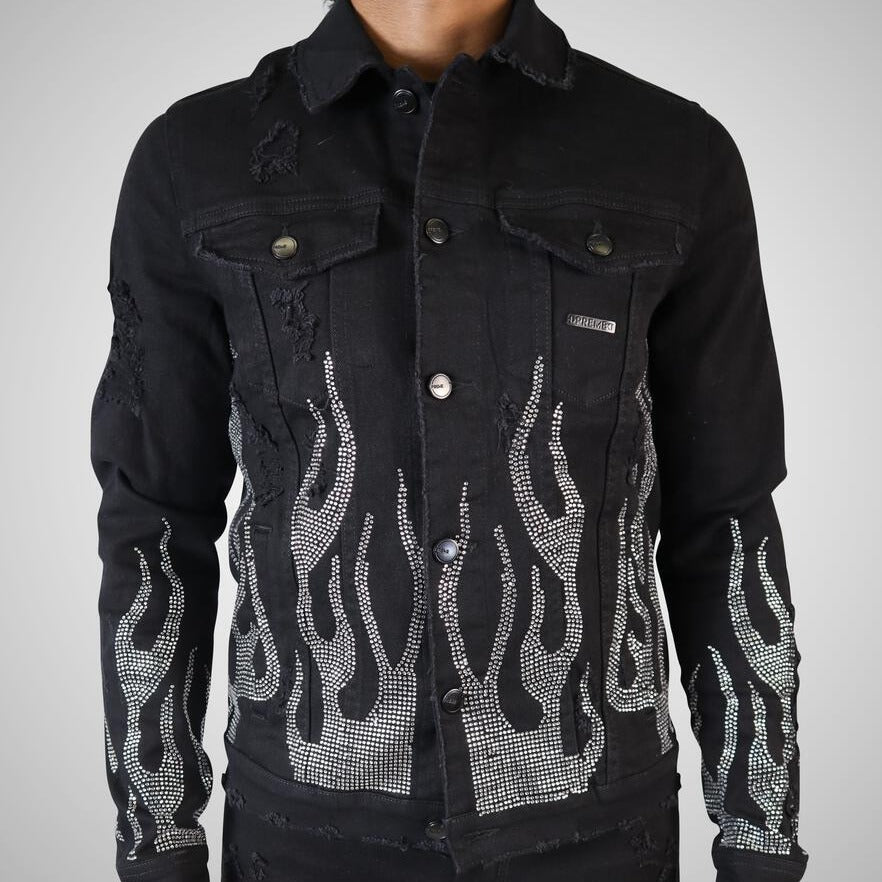 flame denim jacket mens