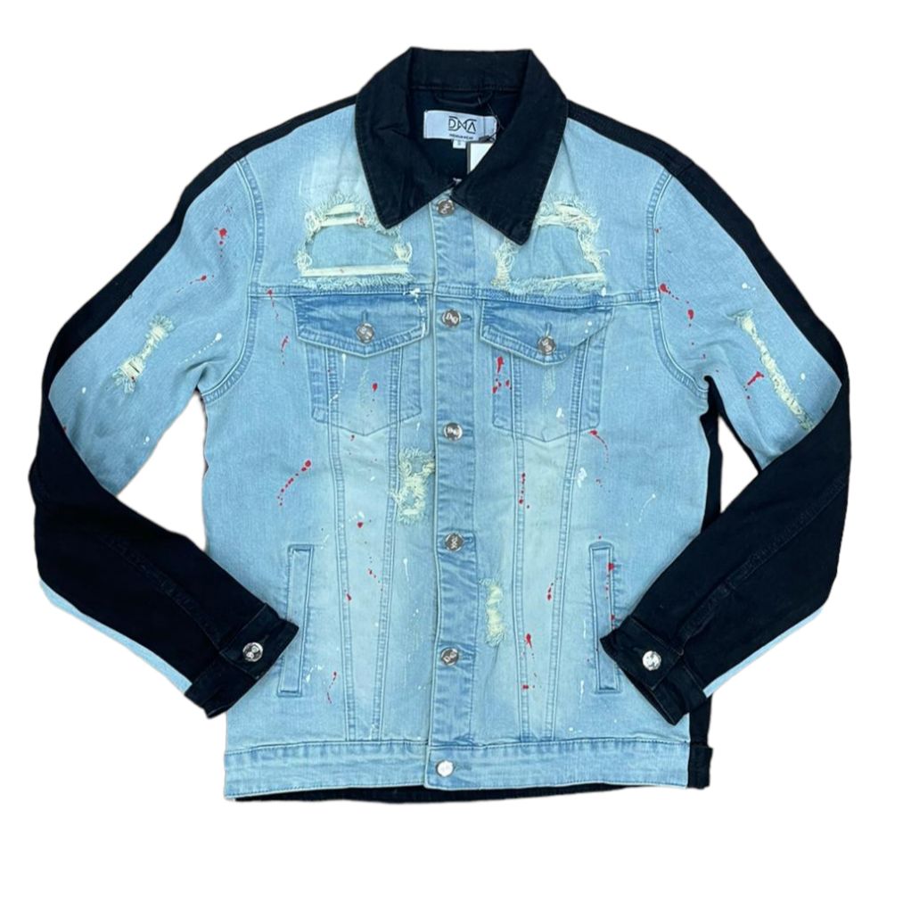 DNA Premium - Splattered Jean Jacket - Blue/Black/Red – Todays Man