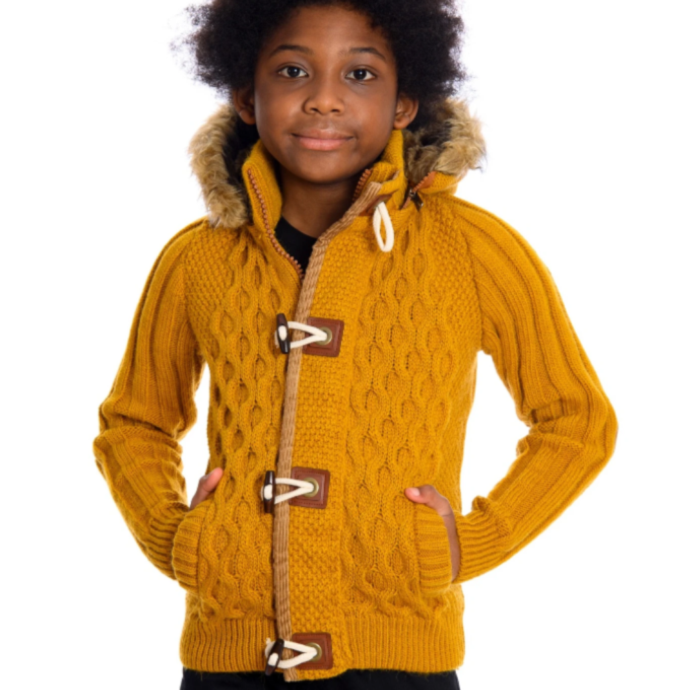LCR Kids Hoodied Sweater-Mustard - 6205