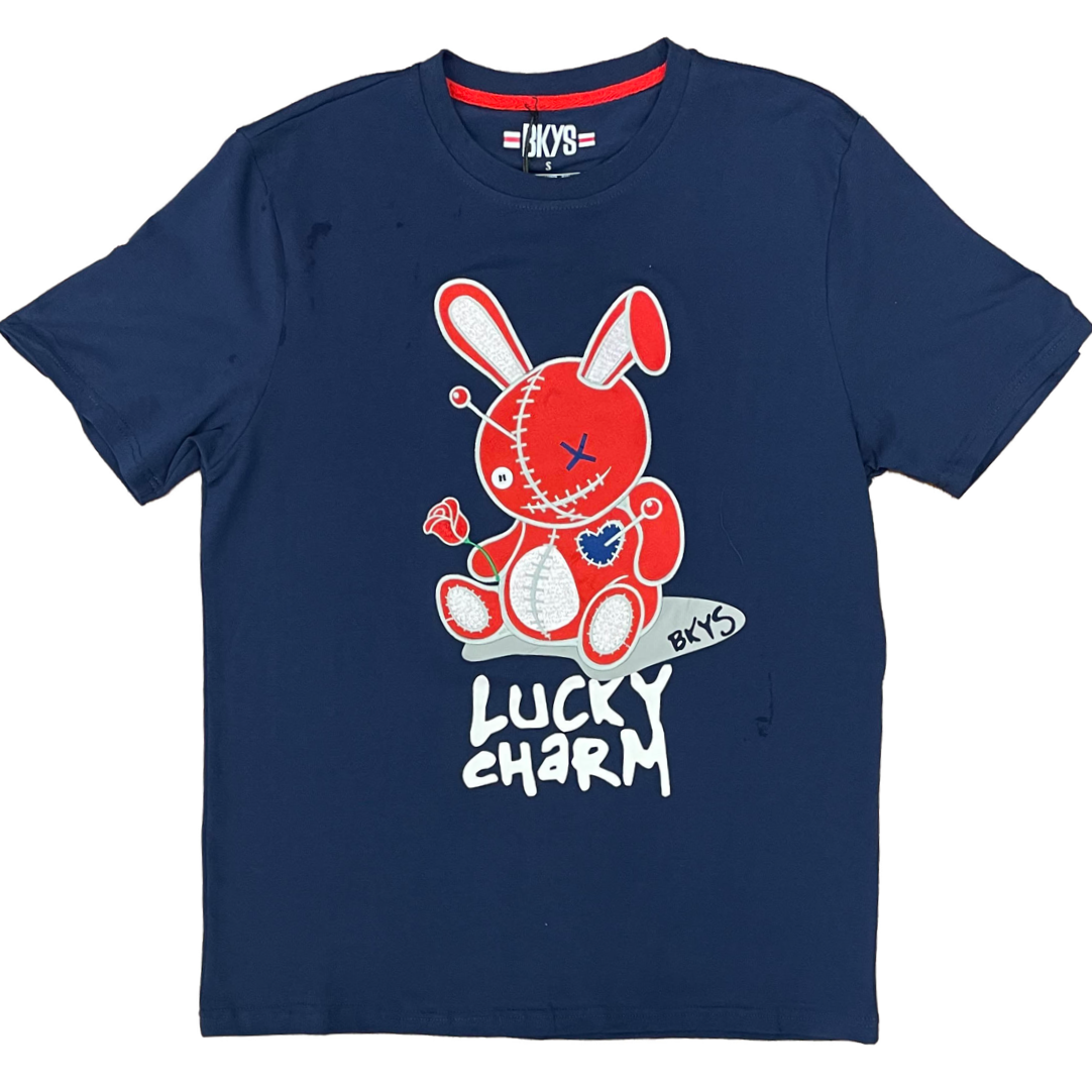 Kids Lucky Charm Tee-Navy/Red