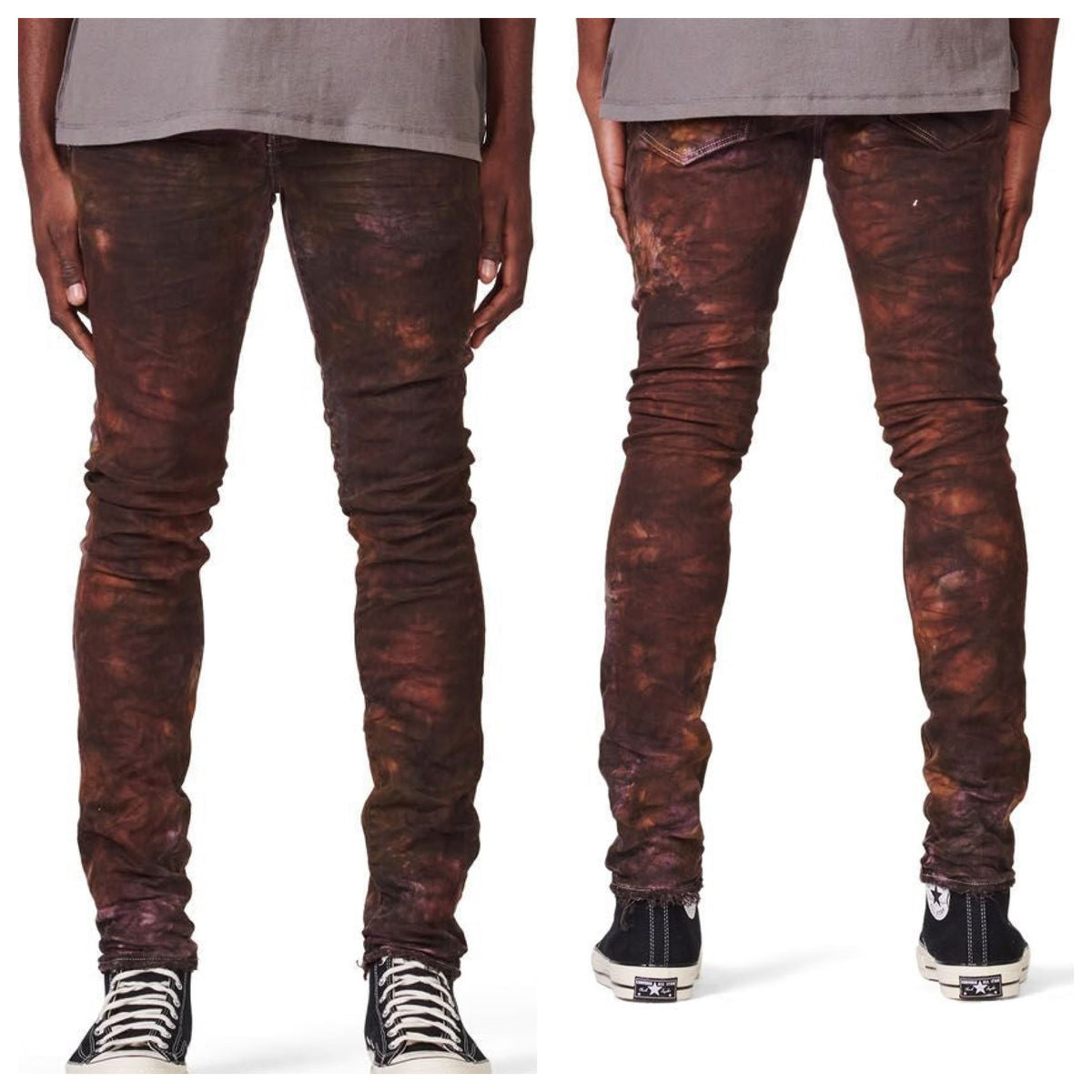 P001 Low Rise Skinny Rusted Multi Colour White