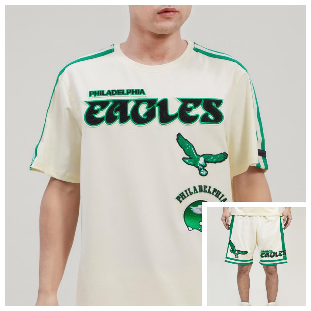 Pro Standard Cream Philadelphia Eagles Retro Classic Boxy Cropped T-shirt  in Natural