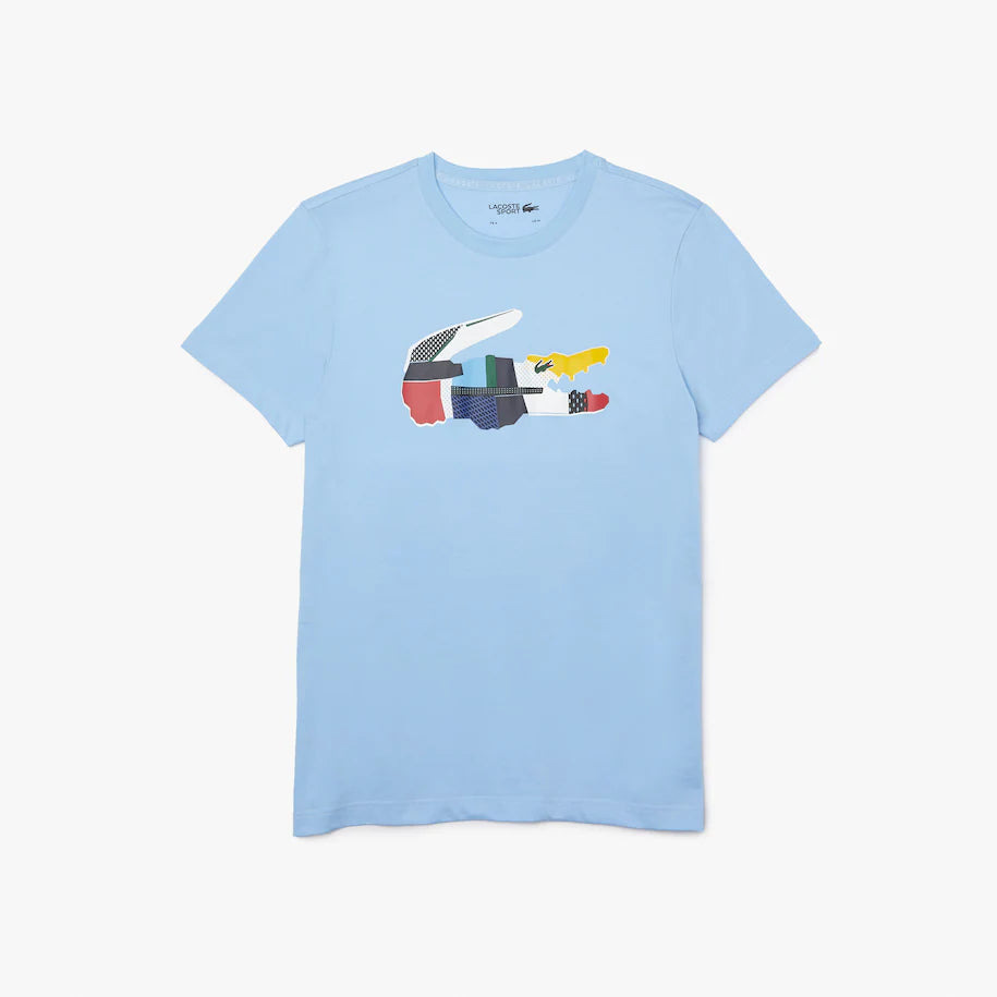 Men\'s Lacoste SPORT Todays Patchwork T-shirt Man Blue•HB Crocodile – Cotton Print Store 