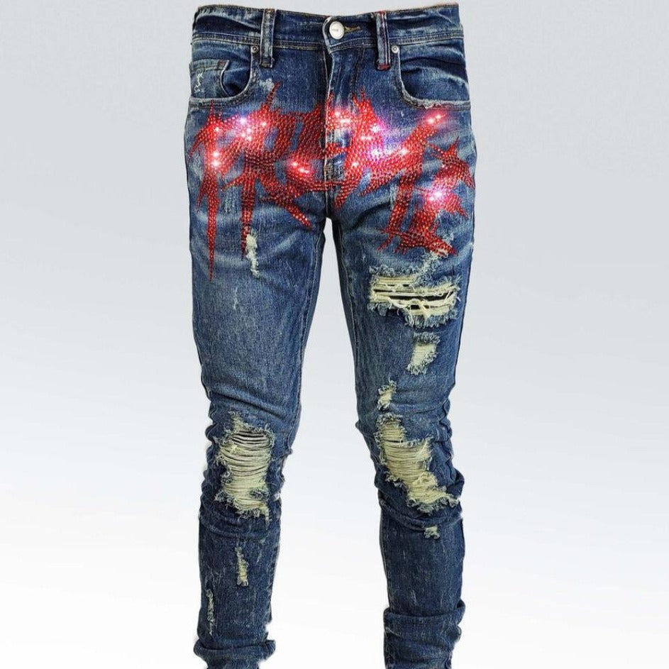 Preme Jeans Blue and outlet Red