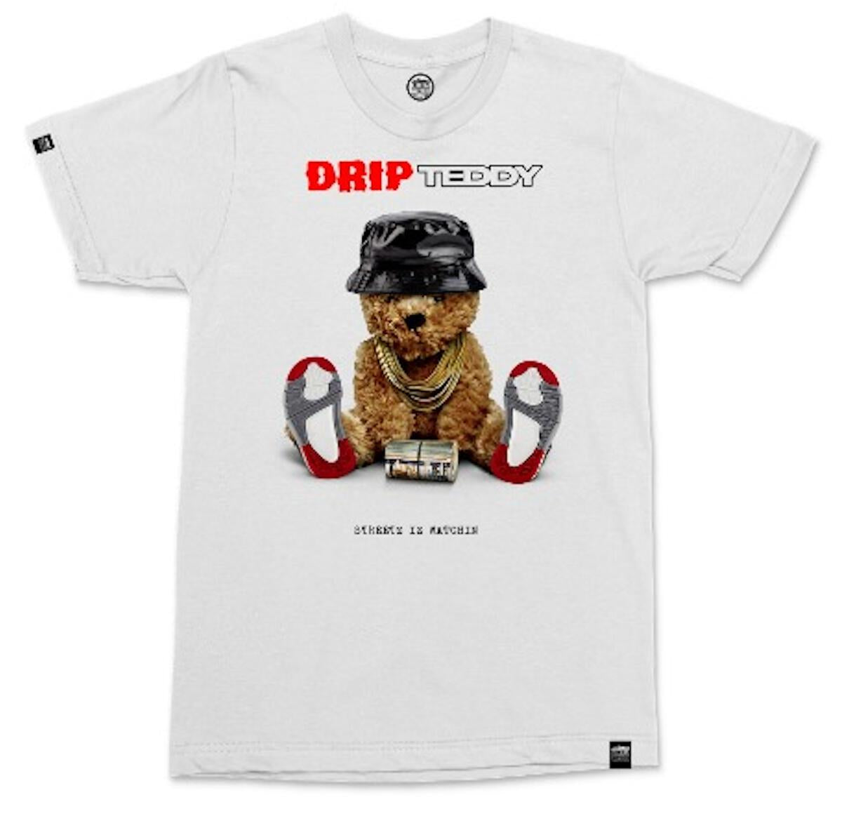 Streetz Iz Watchin - Drip Teddy Tee - White