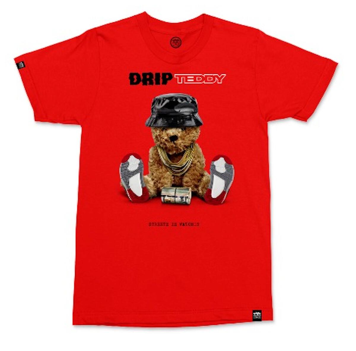 Streetz Iz Watchin - Drip Teddy Tee - Red