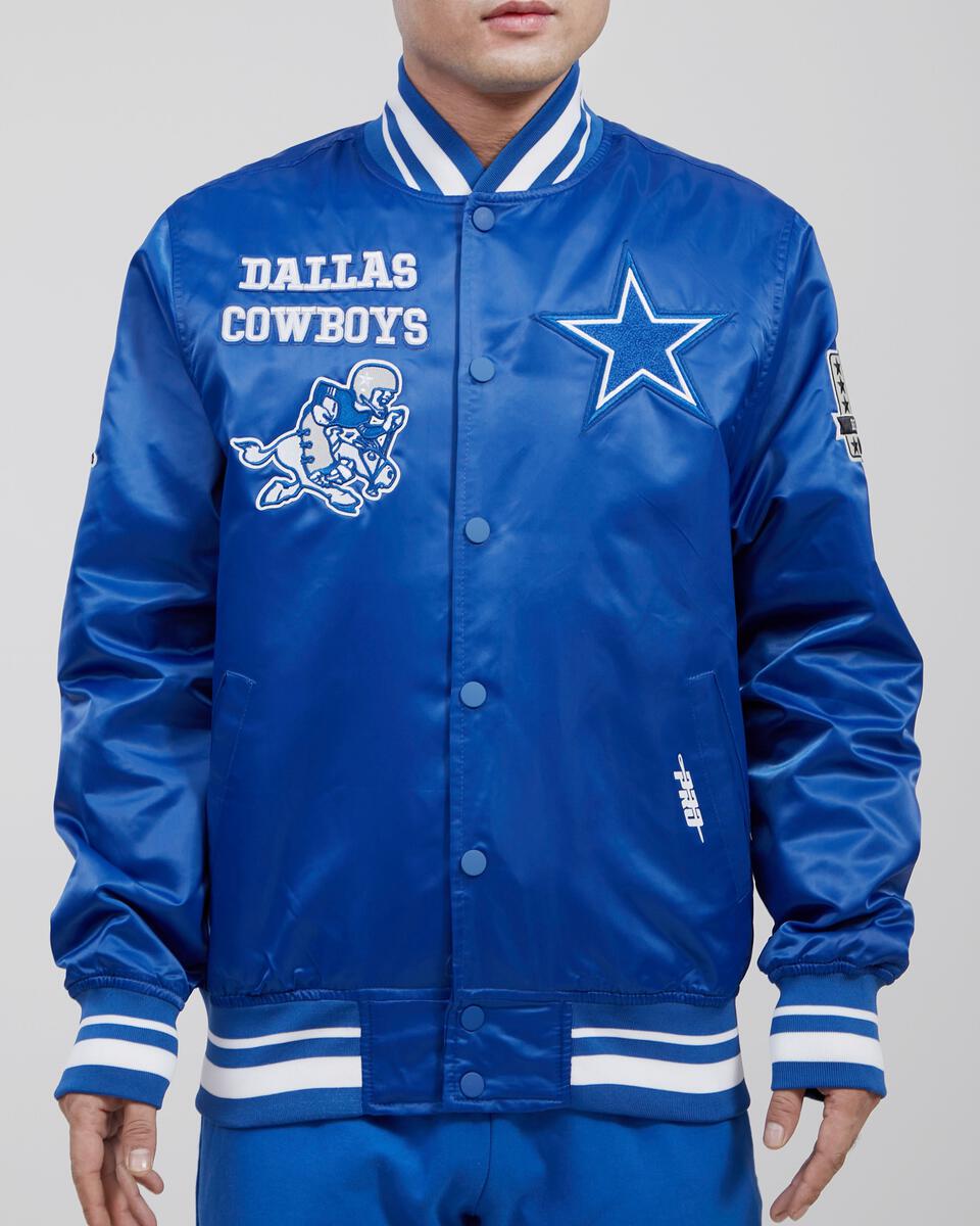 Dallas Cowboys Retro Classic Rib Satin Jacket - Dodger Blue