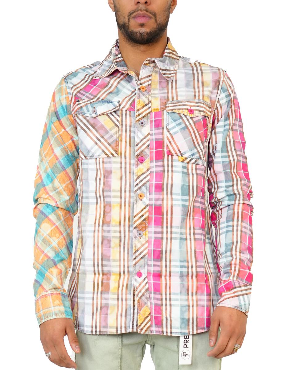 Multi Color Plaided Button Up