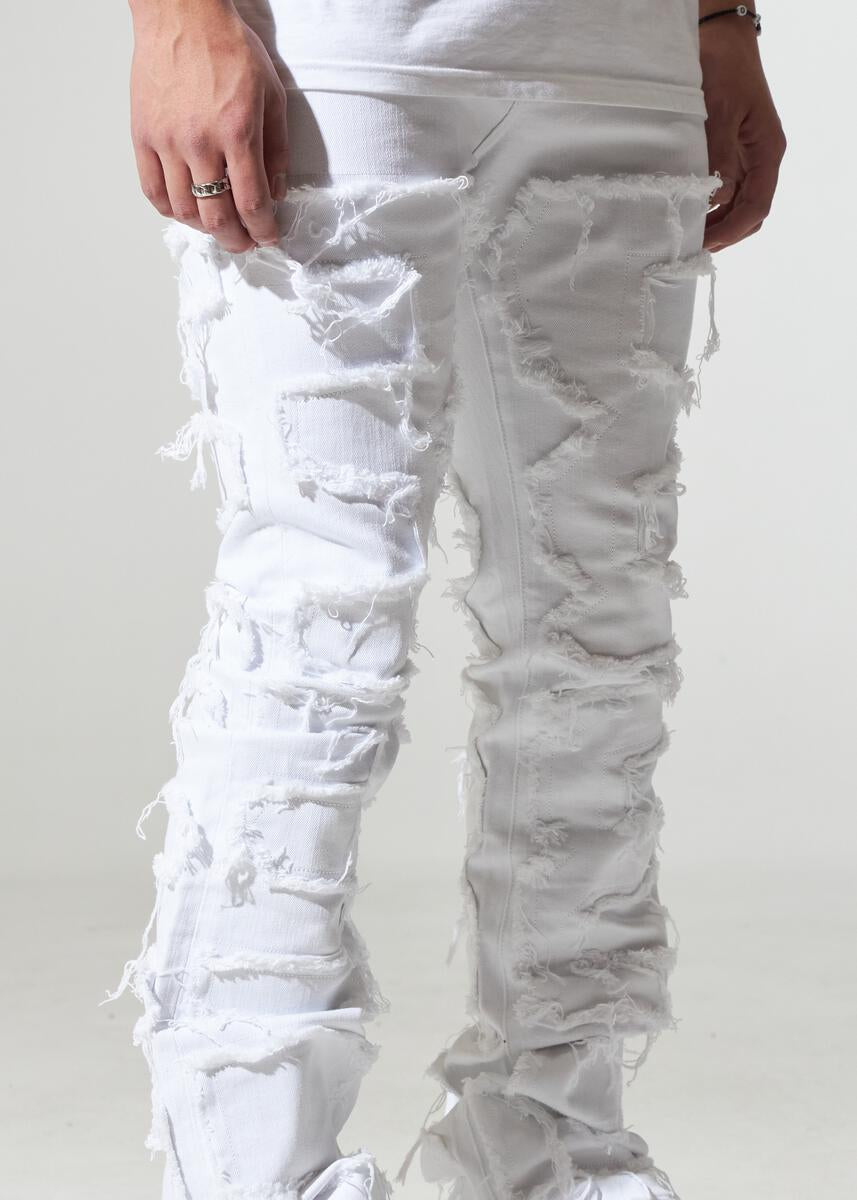 Arch Distressed Denim Jeans - White
