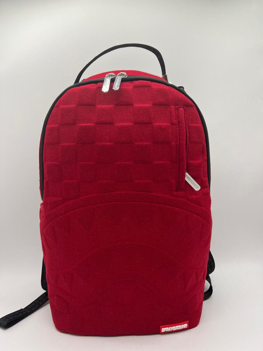 Red Checkered Flock Backpack