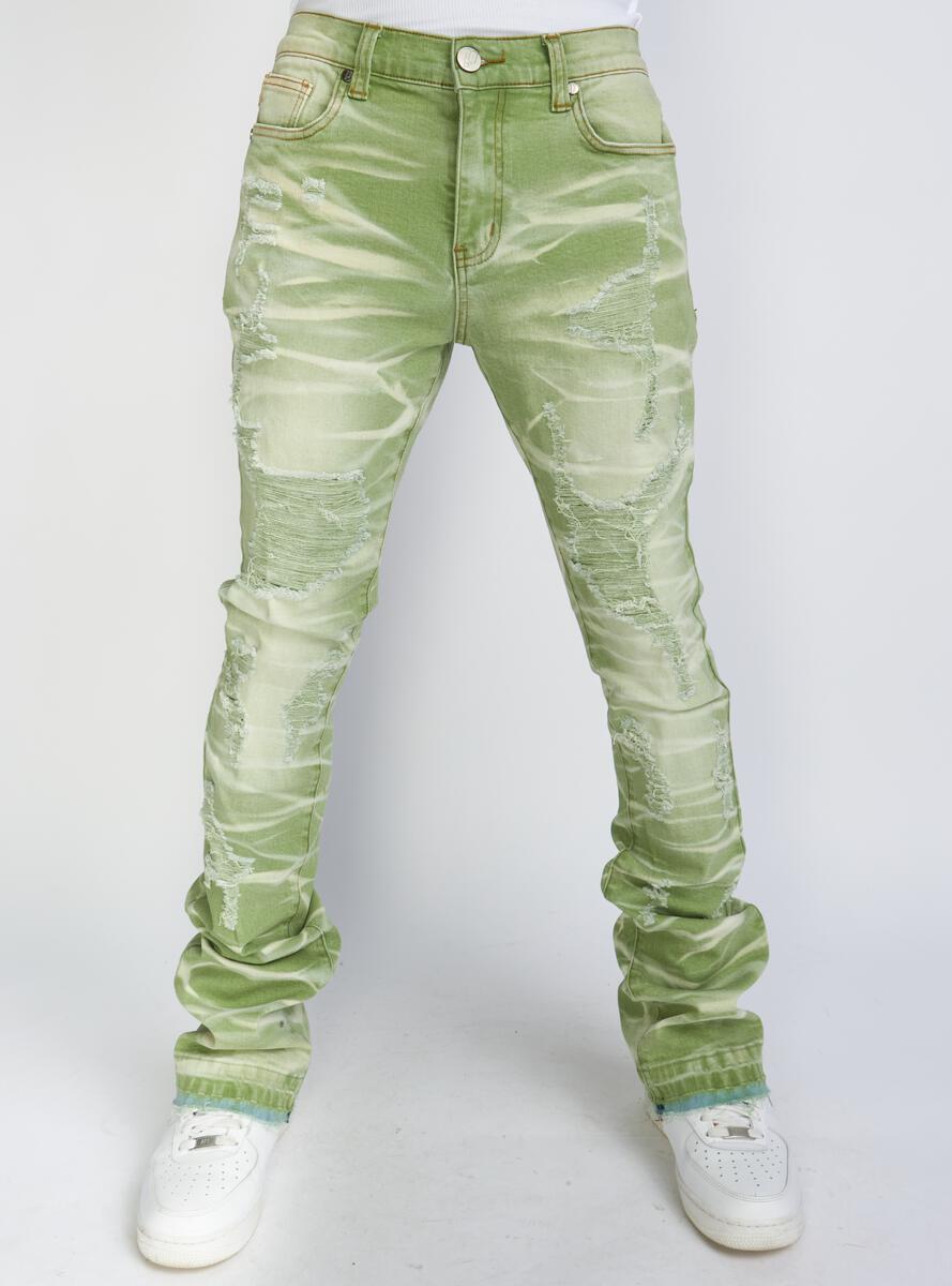 Super Stacked Marcel Jeans - X-Ray Sage