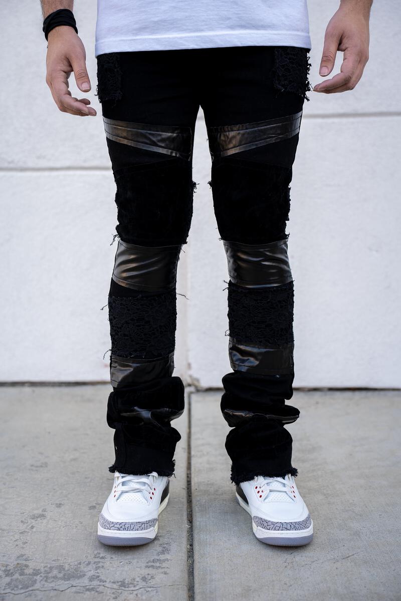Matteo Stacked Premium Denim Jeans - Black