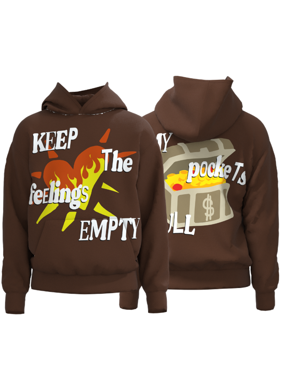 "Keep The Feelings Empty" Hoodie - Chestnut