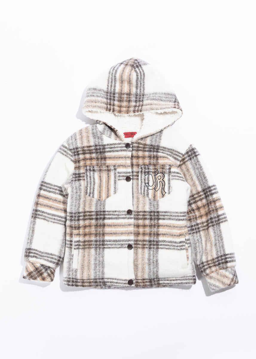 Kingsley Flannel Hoodie - White