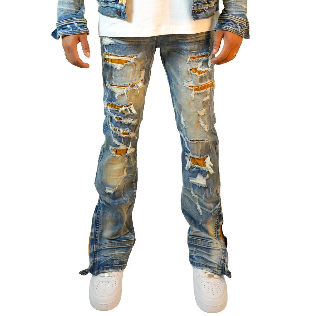 Indigo Stacked Jeans - PR-WB-1319