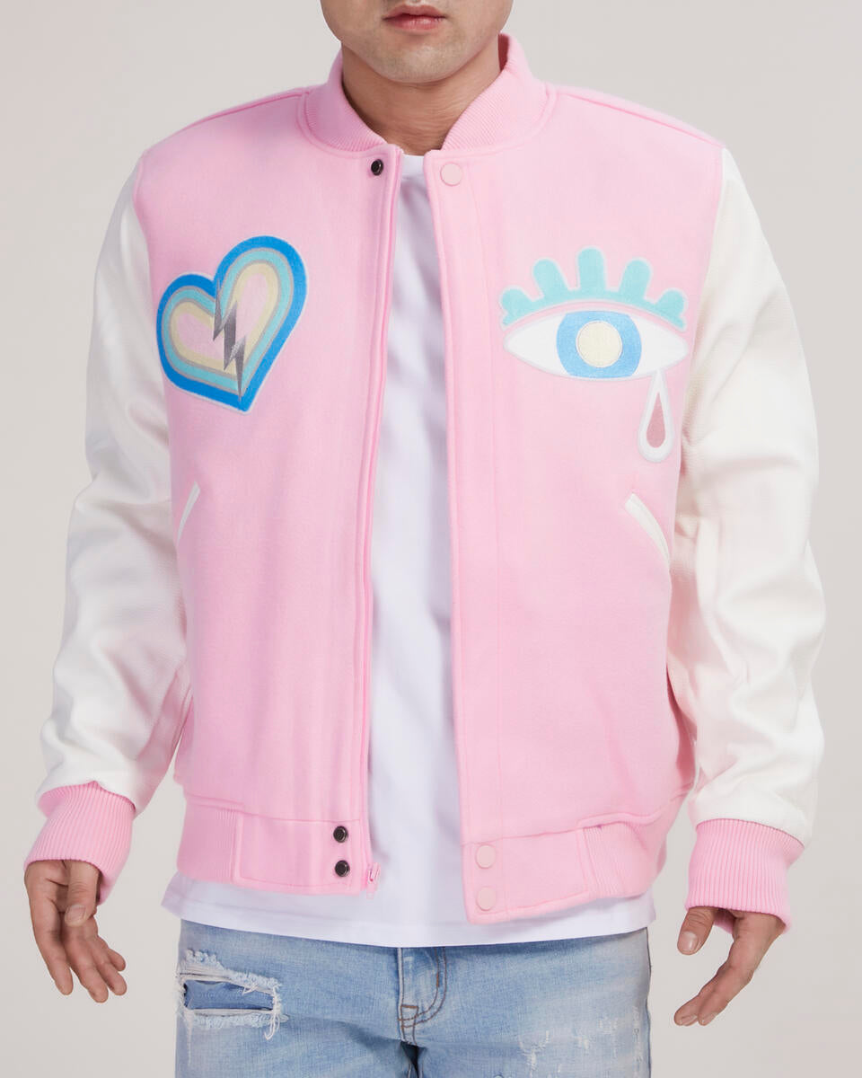 Love Hurts Varsity Jacket - Pink