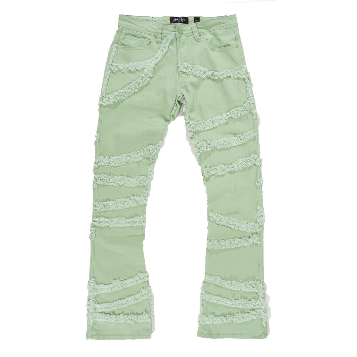 Leon Stacked Jeans - Light Olive - F1705