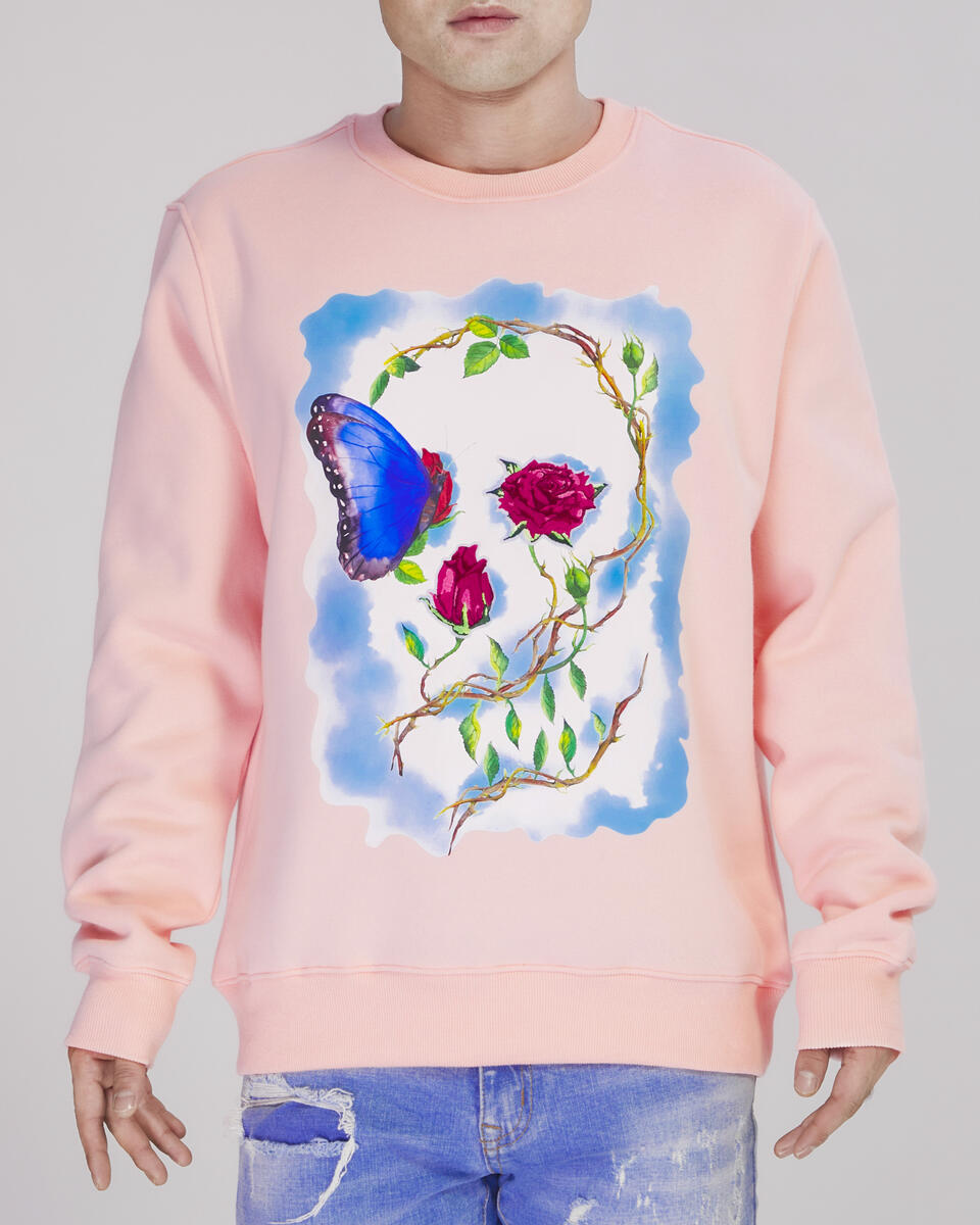 Butterfly Love Crewneck - Pale Pink