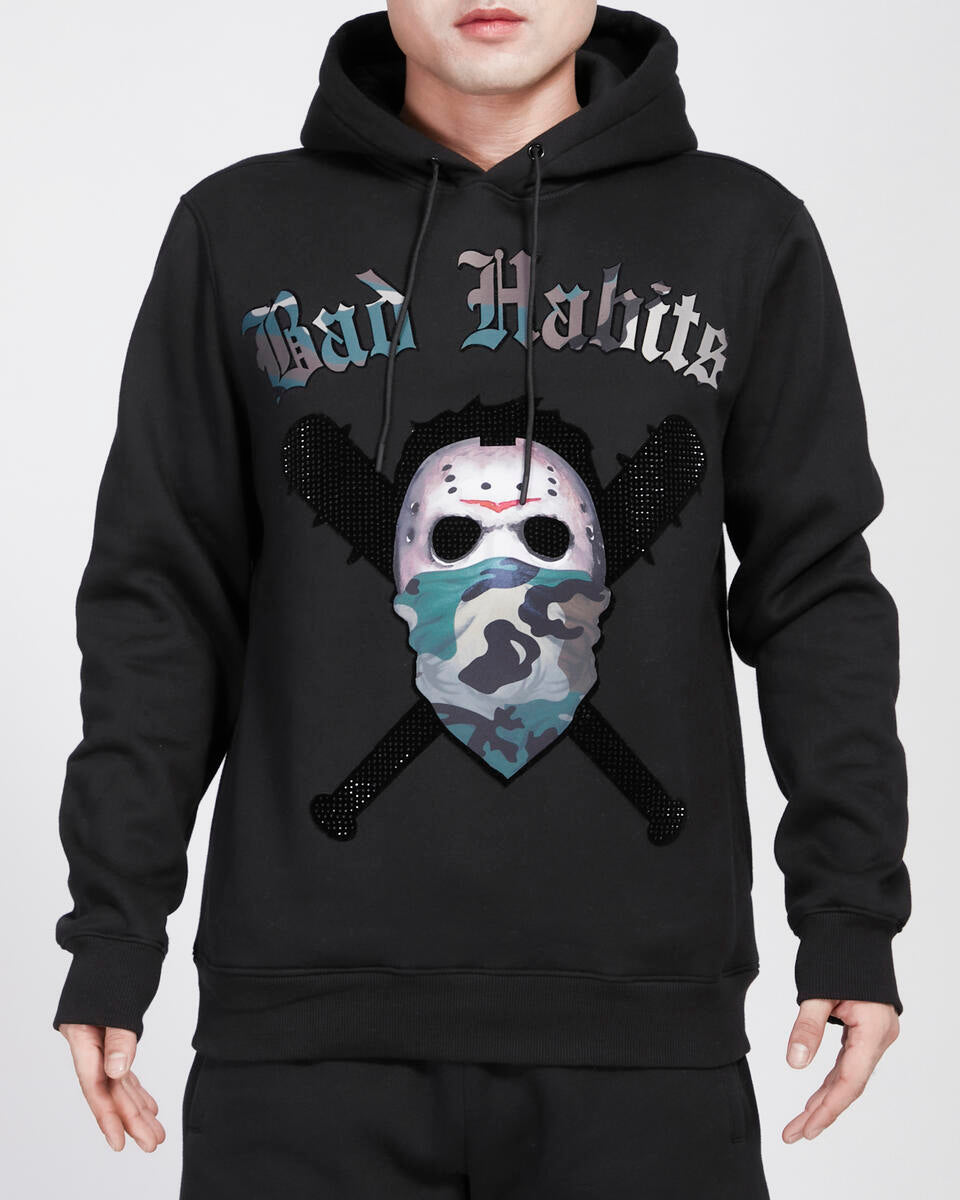 Bad Habits Camo Hoodie - Black