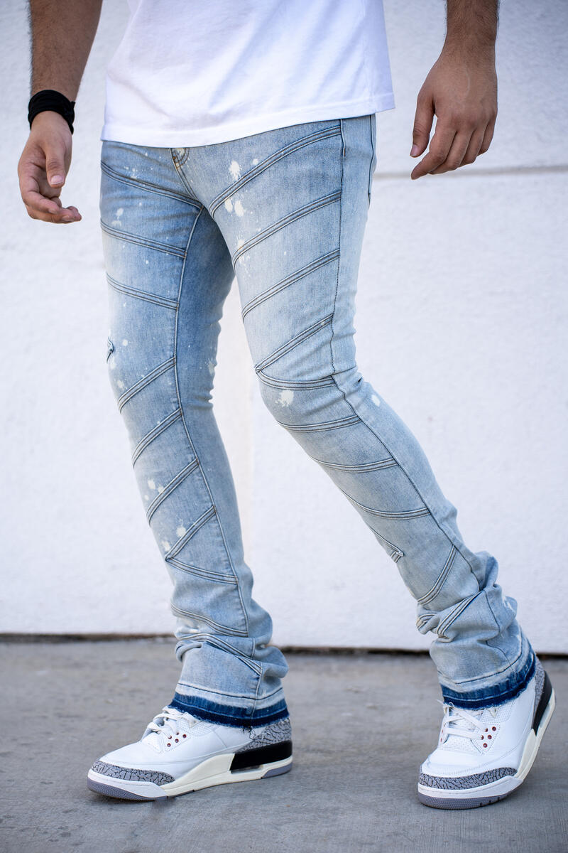 Adonis Stacked Premium Denim (Light Blue)
