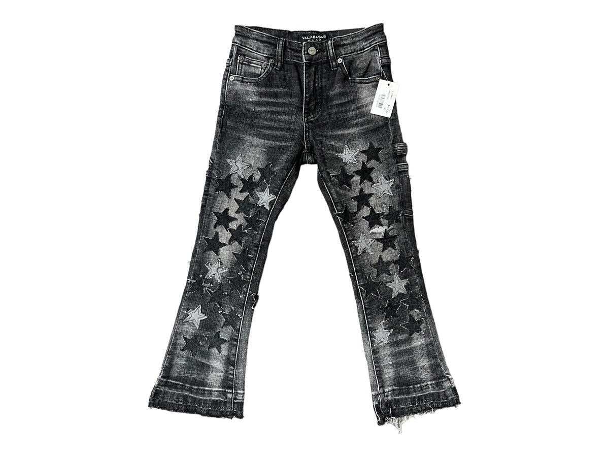 V-STARS" Denim Stacked Jeans - Marbled Wash