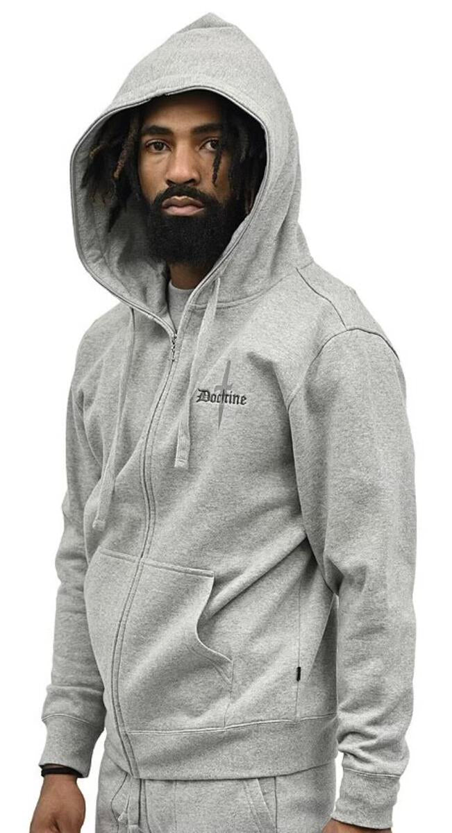 Core Dagger Facial Hoodie - Heather Gray