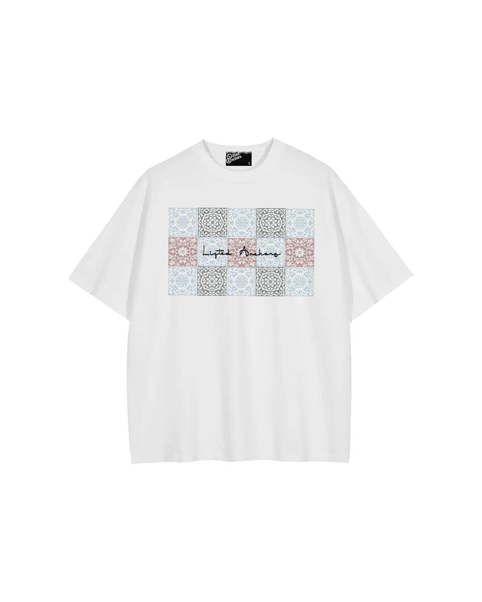 Floral Tile T-Shirt - White