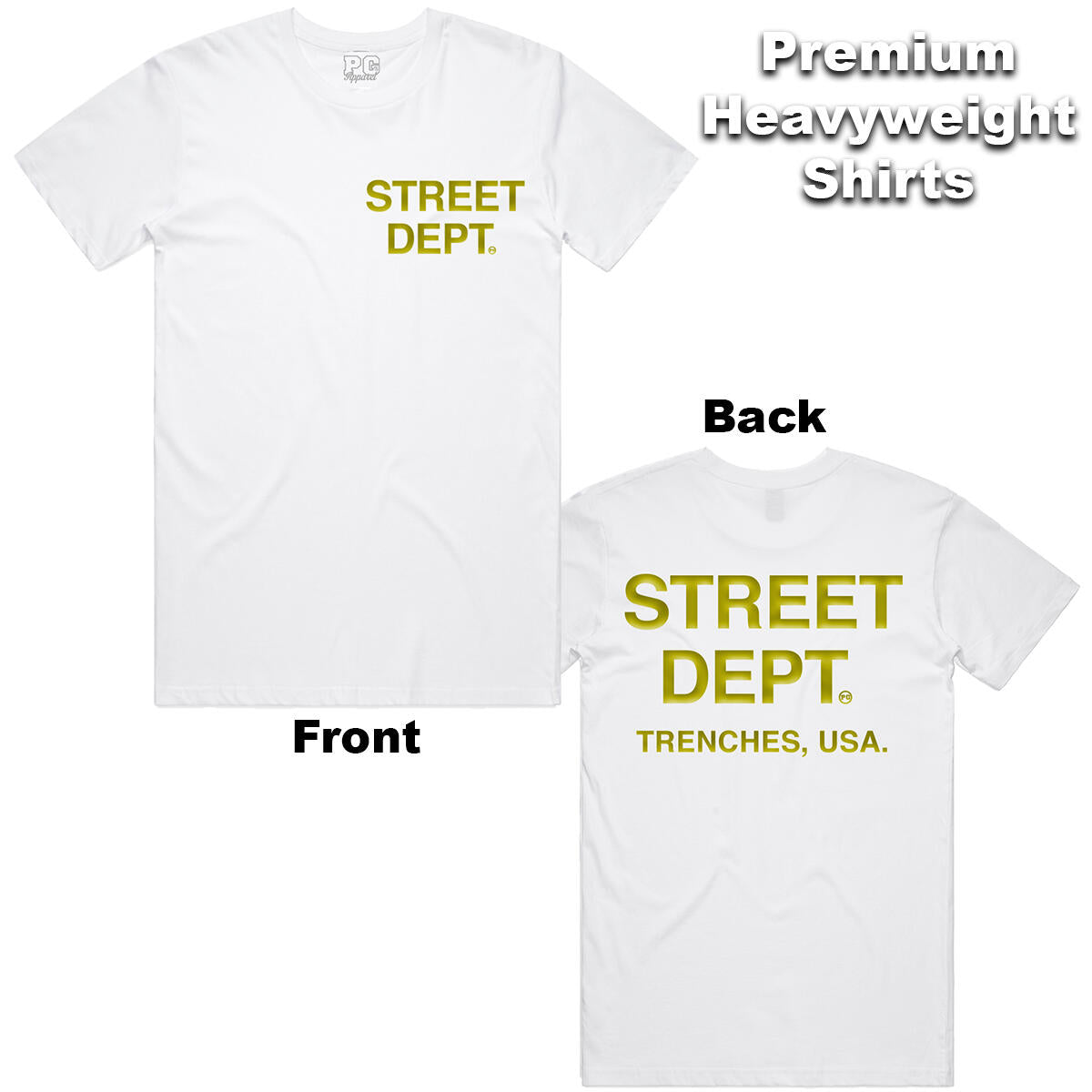 Street Dept T-Shirt - White/Metallic Gold