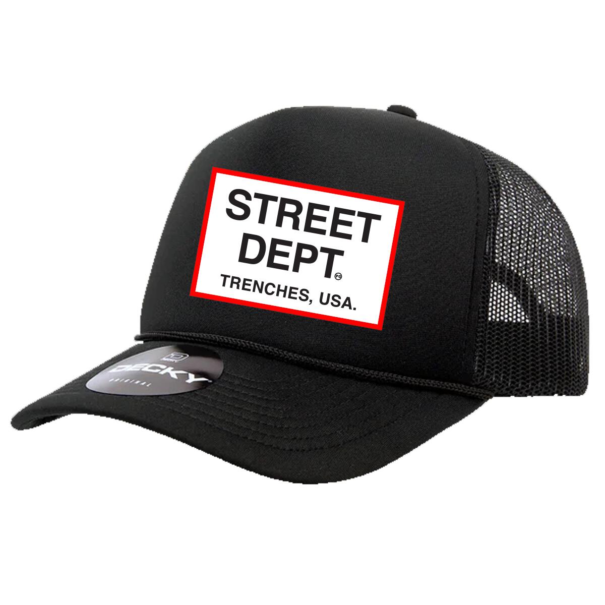 Street Dept Trucker Hat - Black/Red