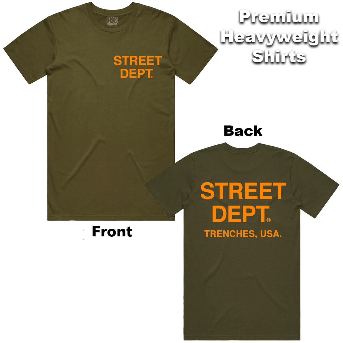 Street Dept T-Shirt - Olive/Orange