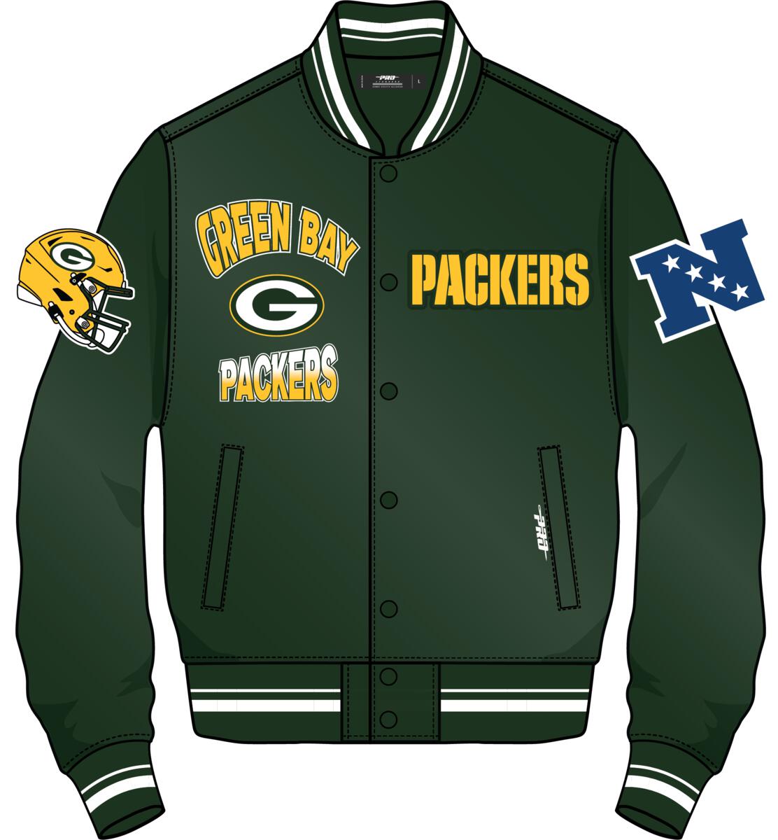 Pro - Green Bay Packers Turn It Up Rib Satin Jacket - Forest Green