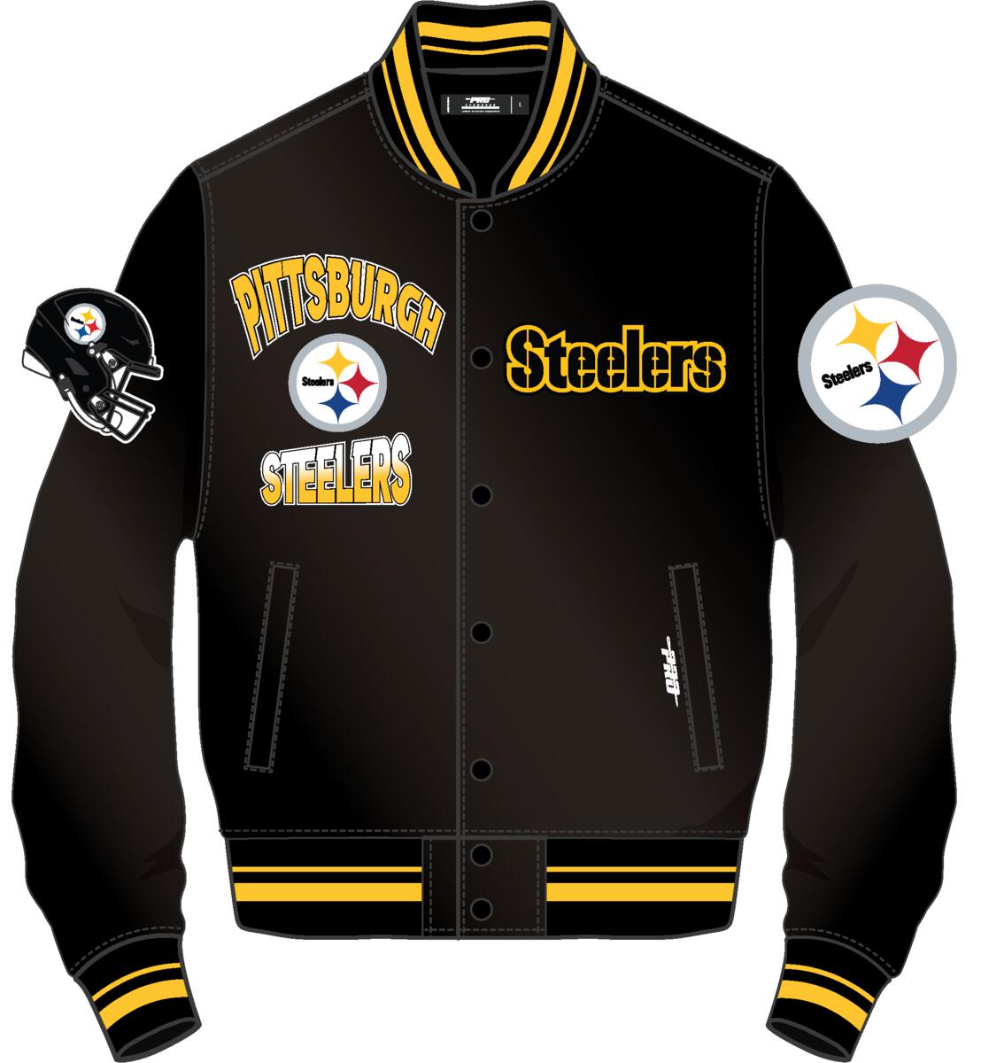 Pro - Pittsburgh Steelers Turn It Up Rib Satin Jacket - Black