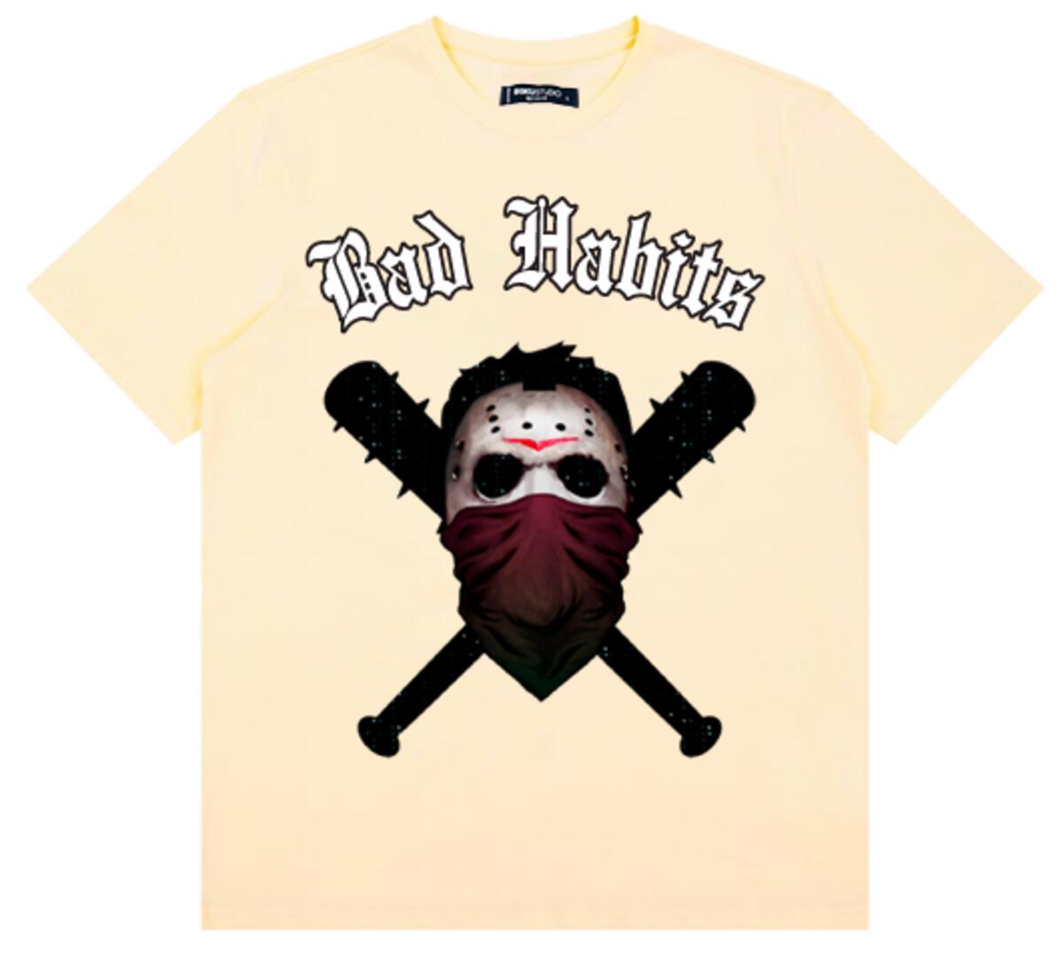 Big And Tall Bad Habits Tee - Eggshell