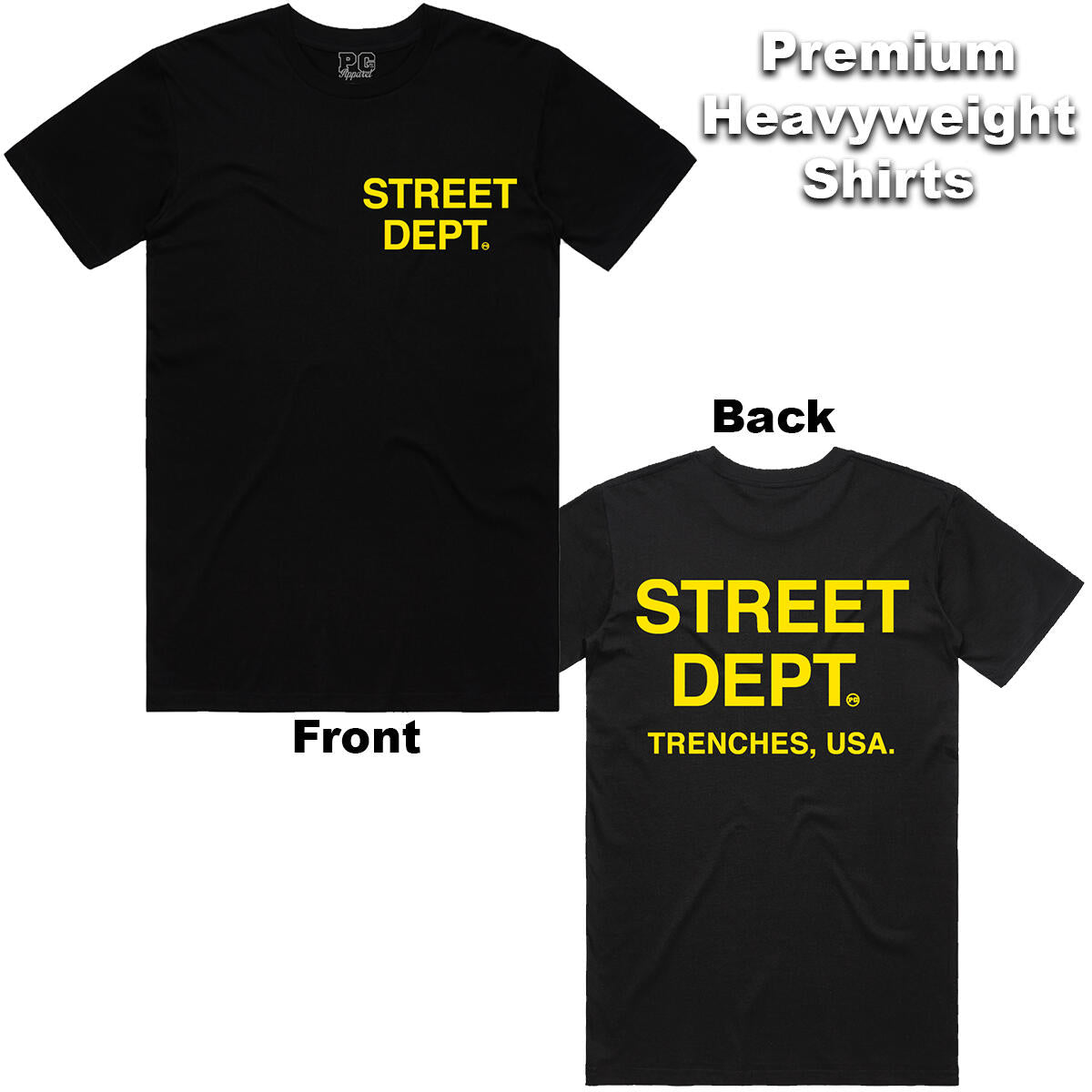 Street Dept T-Shirt - Black with Golden Yellow