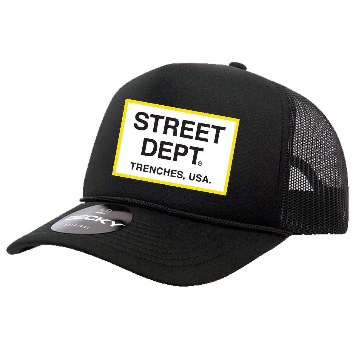 Street Dept Trucker Hat - Black with Yellow