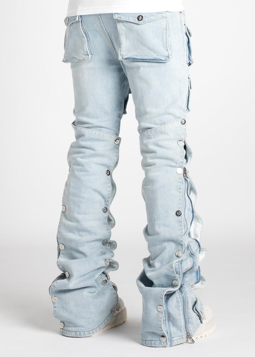 Aqua Blue Stacked Premium Denim – Todays Man Store