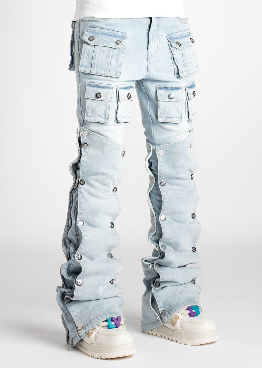 Aqua Blue Stacked Premium Denim – Todays Man Store