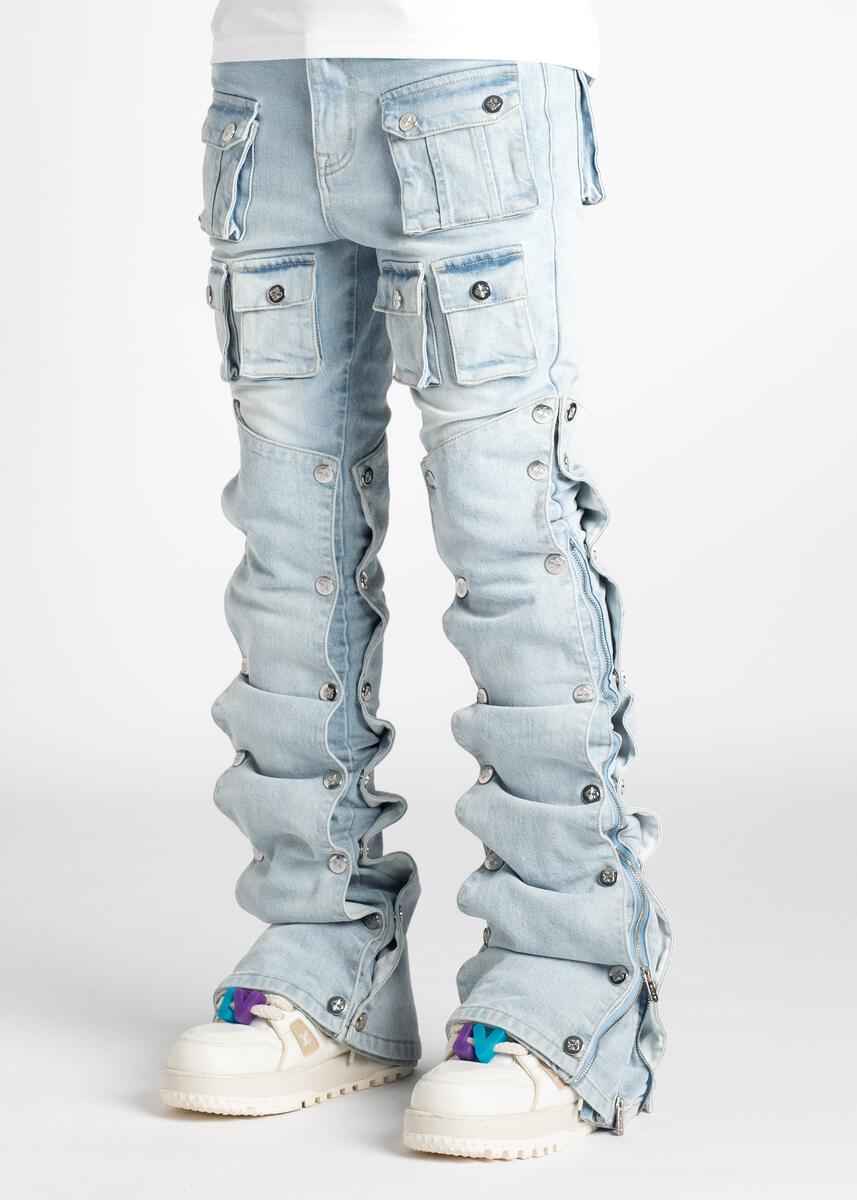 パンツ PAIN LAB AQUA BLUE STACKED DENIM 30 Aqua Blue Stacked Premium Denim – Todays Man Store