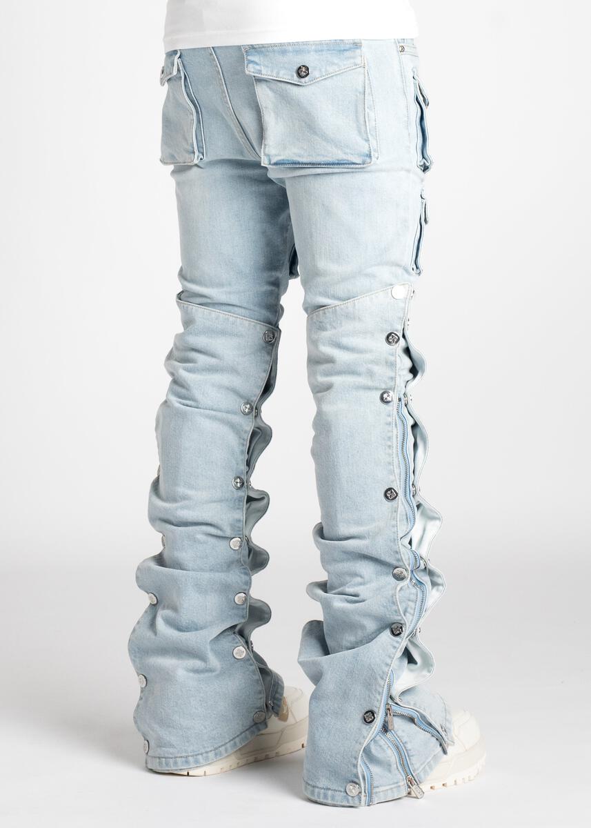 パンツ PAIN LAB AQUA BLUE STACKED DENIM 30 Aqua Blue Stacked Premium Denim – Todays Man Store