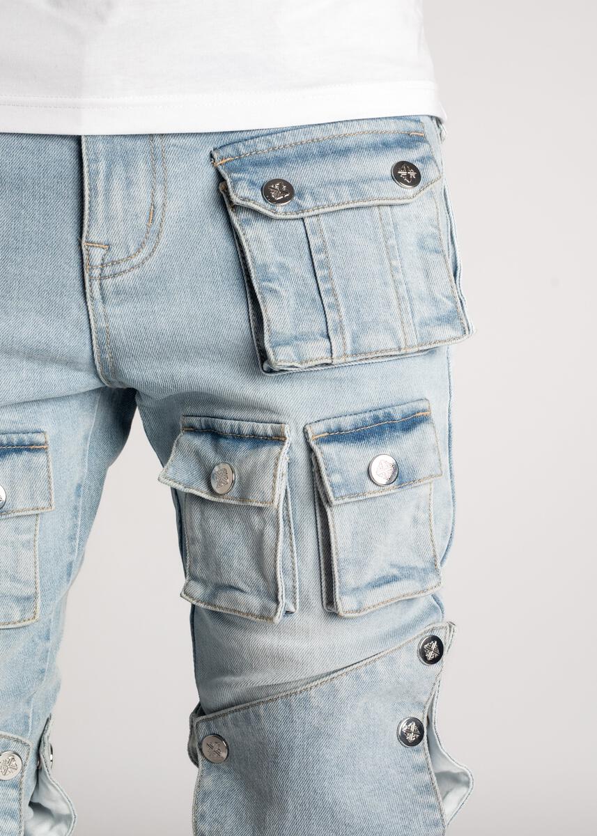 Aqua Blue Stacked Premium Denim – Todays Man Store