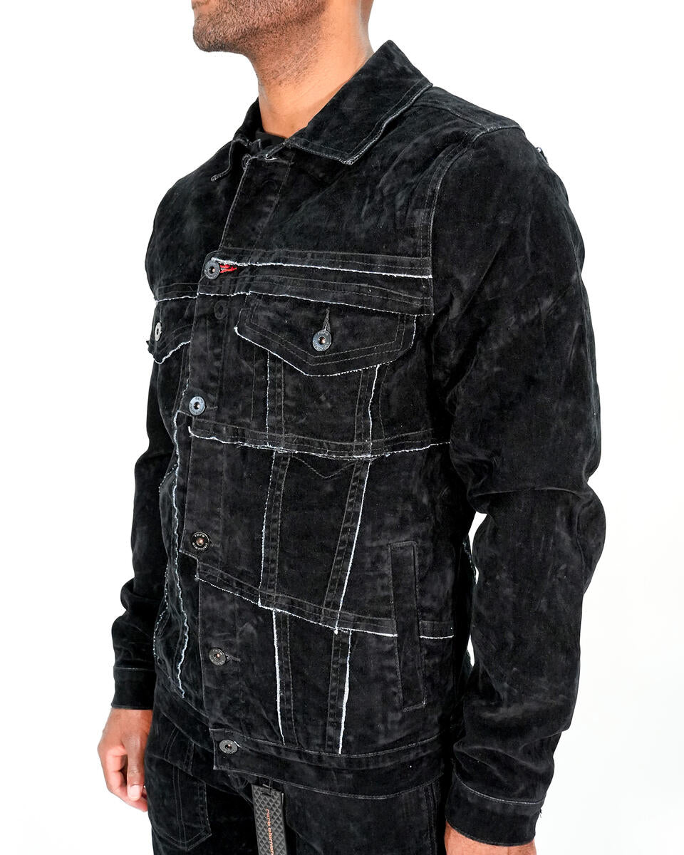 BELVET Washed Black Denim Jacket