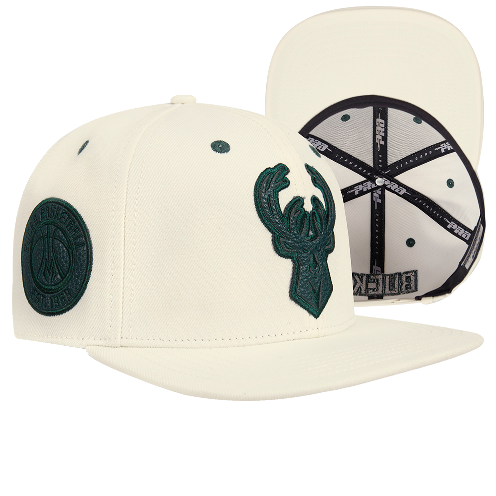 Milwaukee Bucks Triple Tonal Snapback Hat - Eggshell