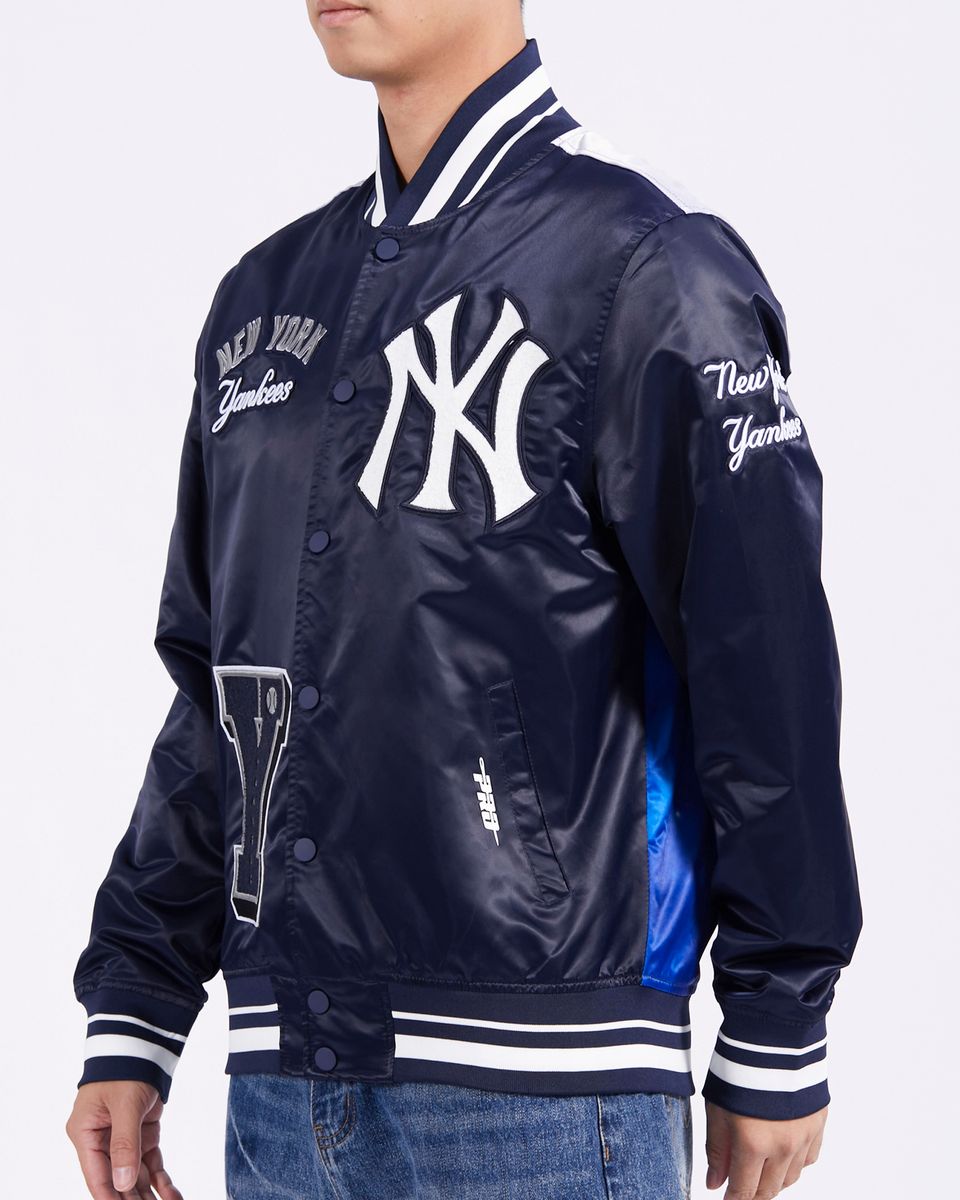 New York Yankees Sublimated Midnight Sky Satin Jacket - Navy