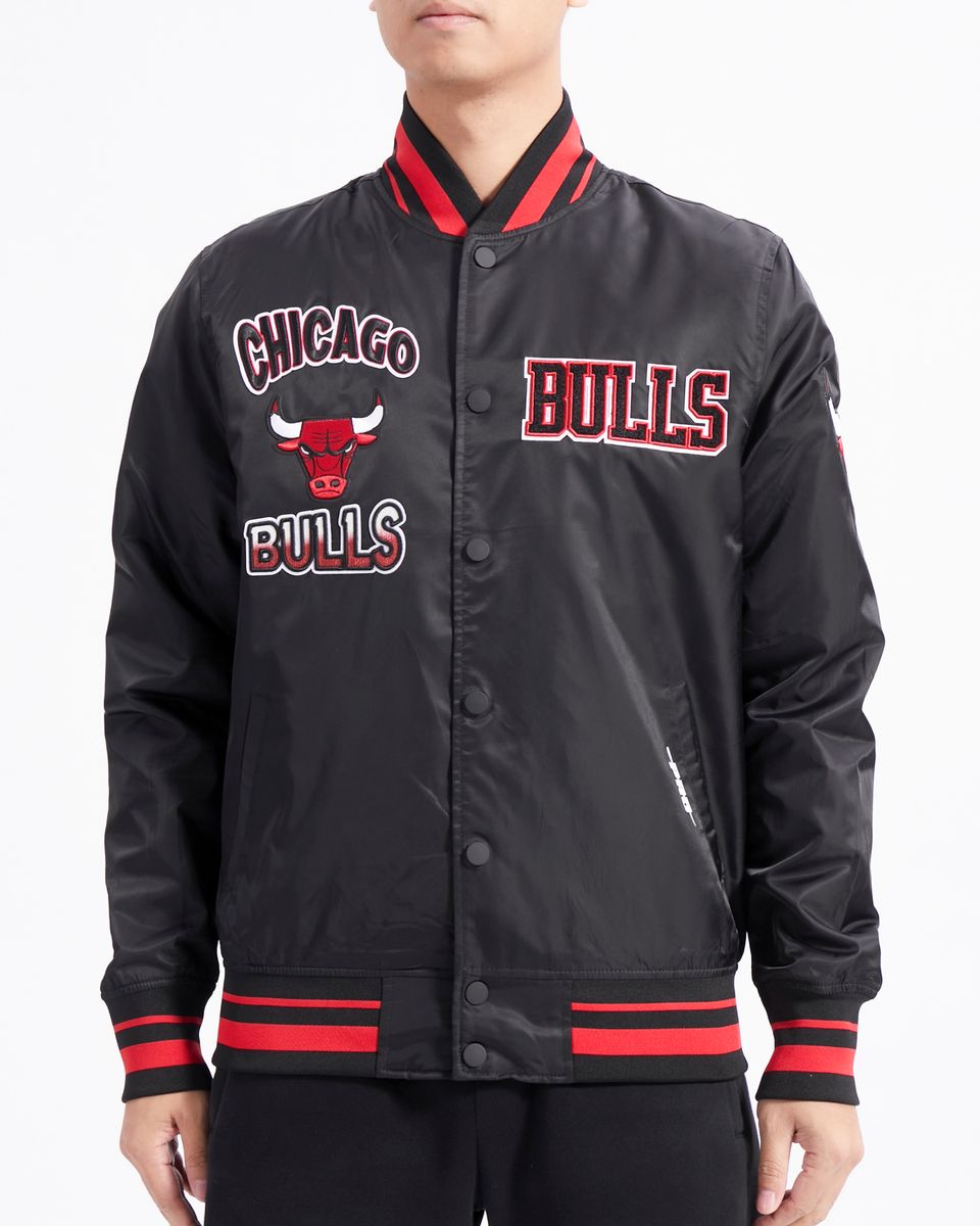 Pro - Chicago Bulls Turn It Up Rib Satin Jacket - Black