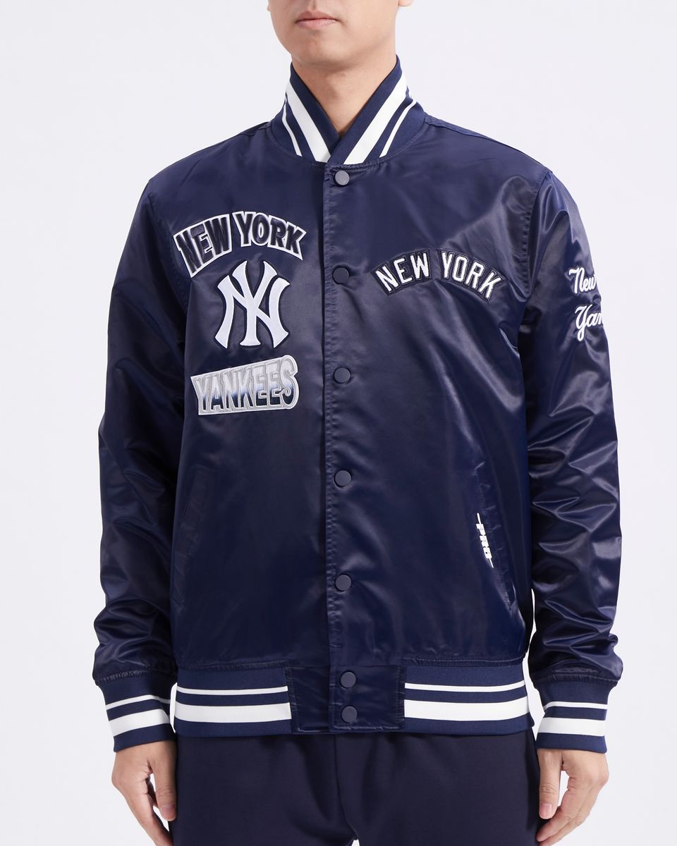 Pro - New York Yankees Turn It Up Rib Satin Jacket - Midnight Navy